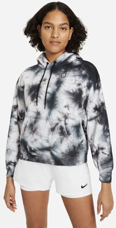 Nike Court Heritage Hoodie Dye W - white/black Nike Court Heritage Hoodie Dye W - white/black