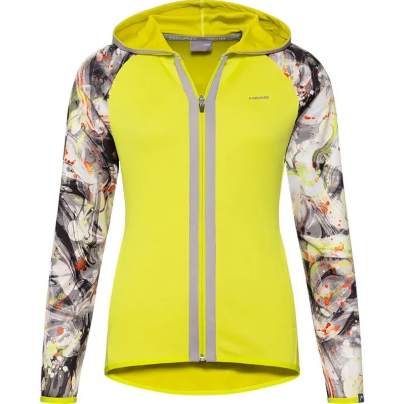 Head Action Hoodie FZ W - yellow/caleido grey