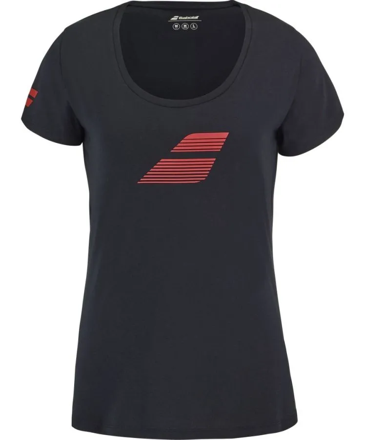 babolat-exercise-flag-tee-women-black-black Babolat Exercise Flag Tee Woman
