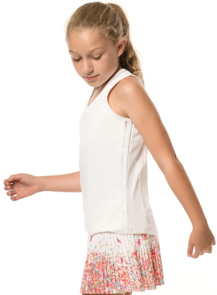 Lucky in Love Core V-Neck Cutout Tank Girls - white
