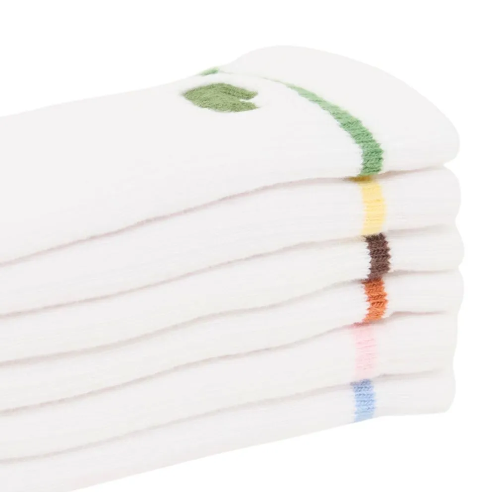 Lacoste Ribbed 6P - white