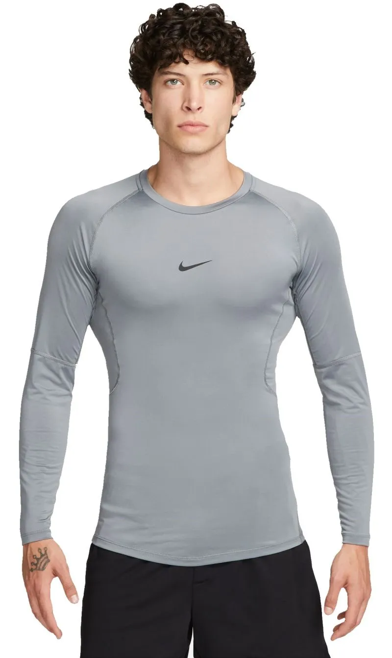AURORA_FB7919-084_PHSFM001-2000 Nike Pro Dri-FIT Tight Long-Sleeve Fitness Top - smoke grey/black