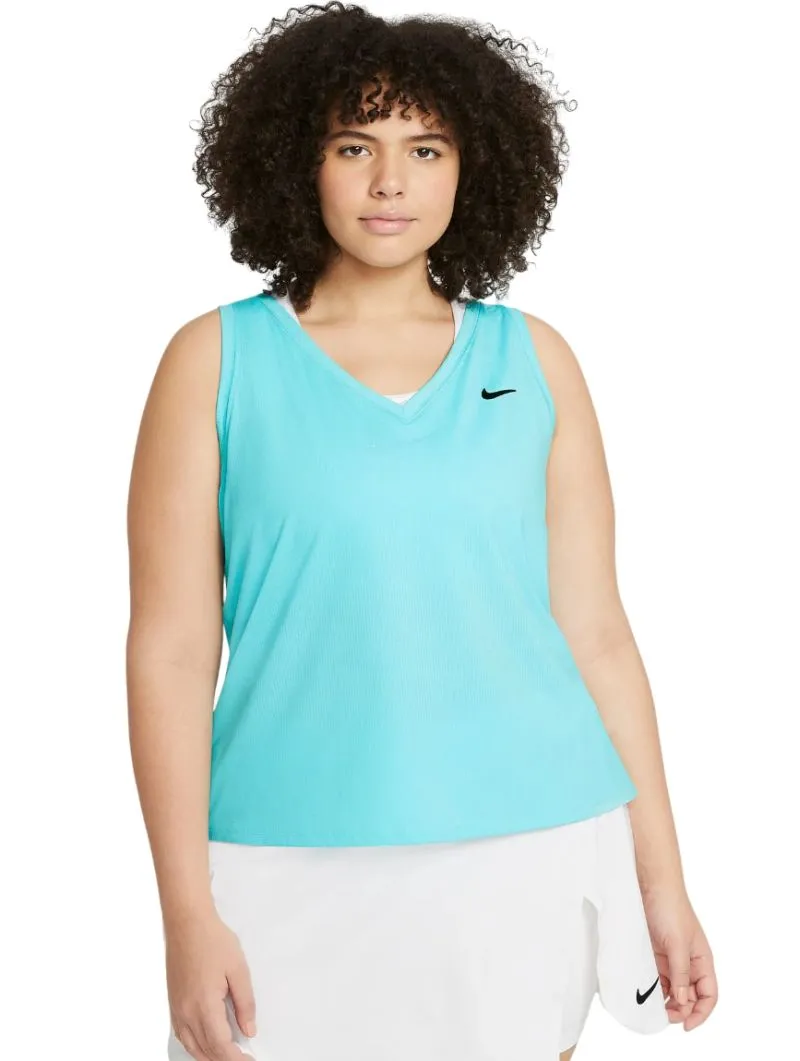 Women's top Nike Court Dri-Fit Victory Tank Plus Line W - copa/white/black - Blue