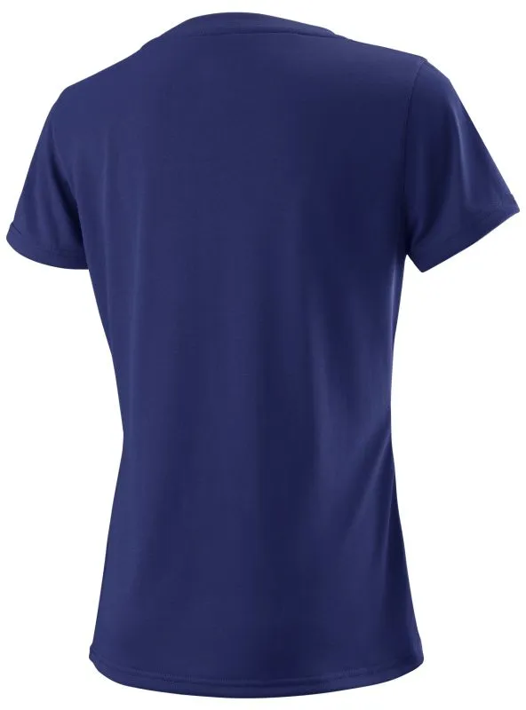 Wilson W Script Tech Tee - blue depths/white
