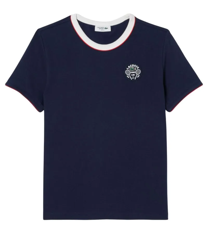 Lacoste Ultra Dry Tennis Heritage Badge - navy blue/white