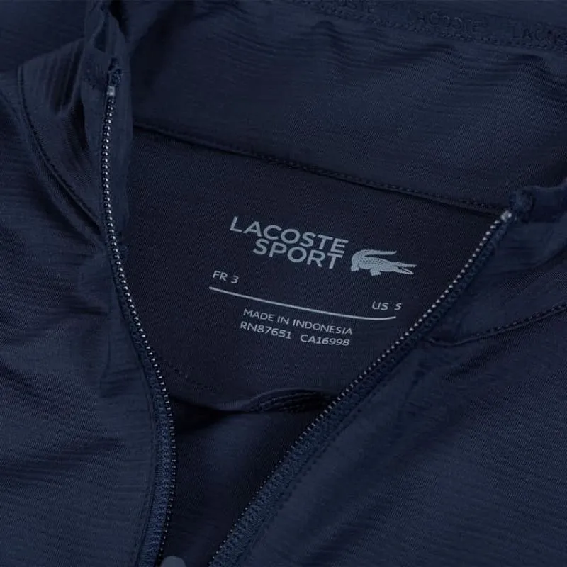 Lacoste Men's SPORT Stretch Zippered Collar Sweatshirt - navy blue