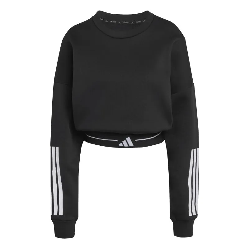 Adidas Hyperglam 3-Stripes Cropped Crewneck - black