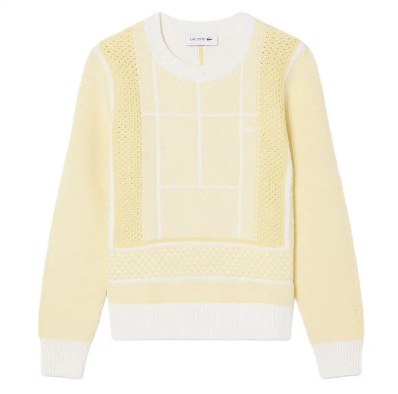 Lacoste Tennis Court Graphic Jacquard - flour/yellow Lacoste Tennis Court Graphic Jacquard - flour/yellow