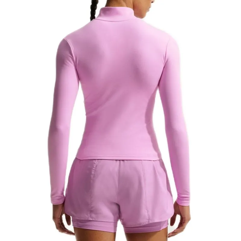 Nike One Dri-Fit Full Zip Fitted - pink rise/white