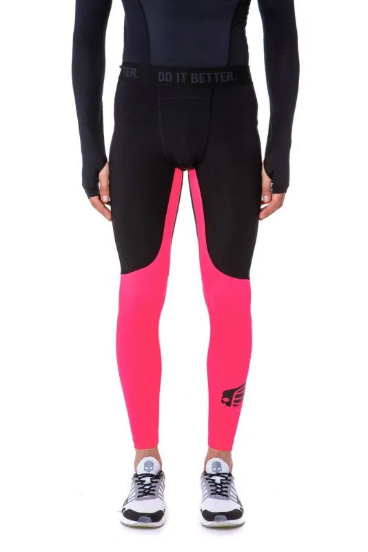 Hydrogen Wing Skull Leggings Man - fluo fuchsia