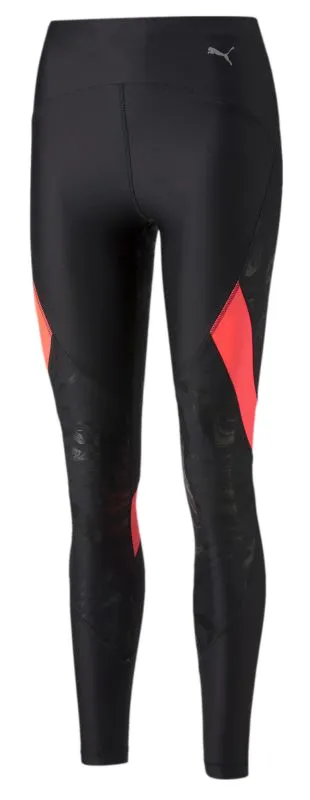 Puma Ultraform High Waist Full Length Printed Running Tights - puma black/sunset glow
