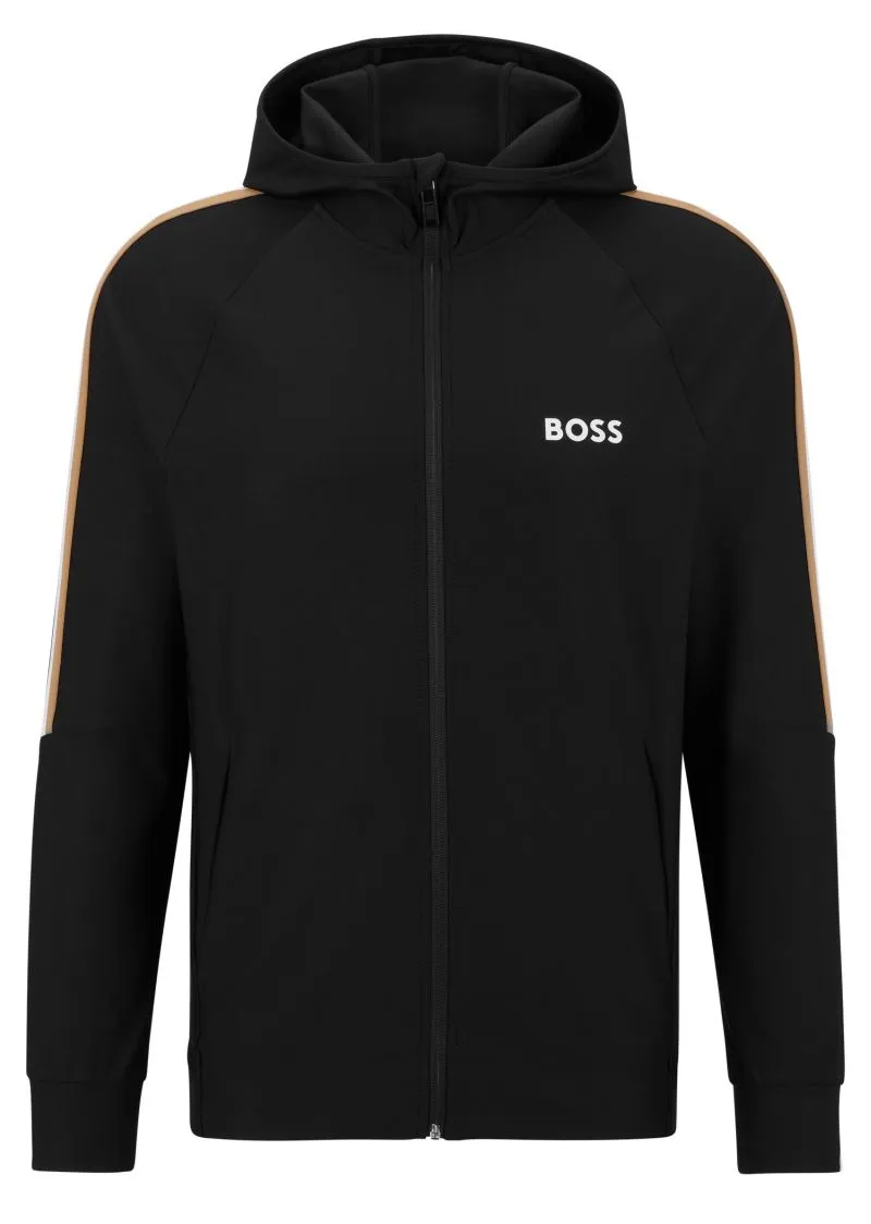 BOSS x Matteo Berrettini Zip-Up Hoodie In Active-Stretch Jersey With Logo BOSS x Matteo Berrettini Zip-Up Hoodie In Active-Stretch Jersey With Logo