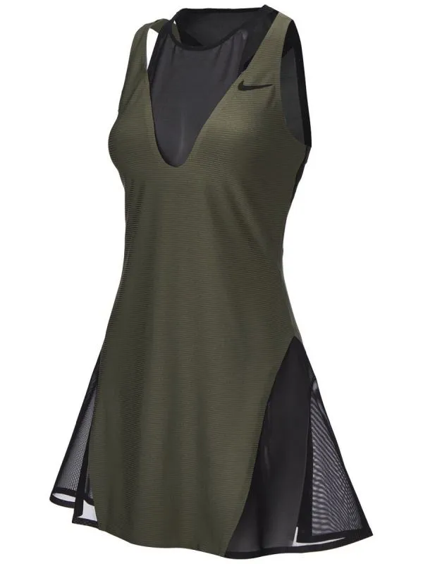 Nike Court Women Maria Dress New York - medium olive/black/black