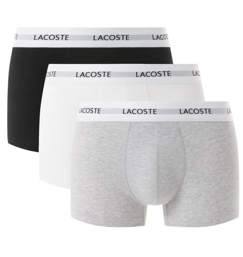 Lacoste Stretch Cotton Trunks 3P - black/white/grey Lacoste Stretch Cotton Trunks 3P - black/white/grey