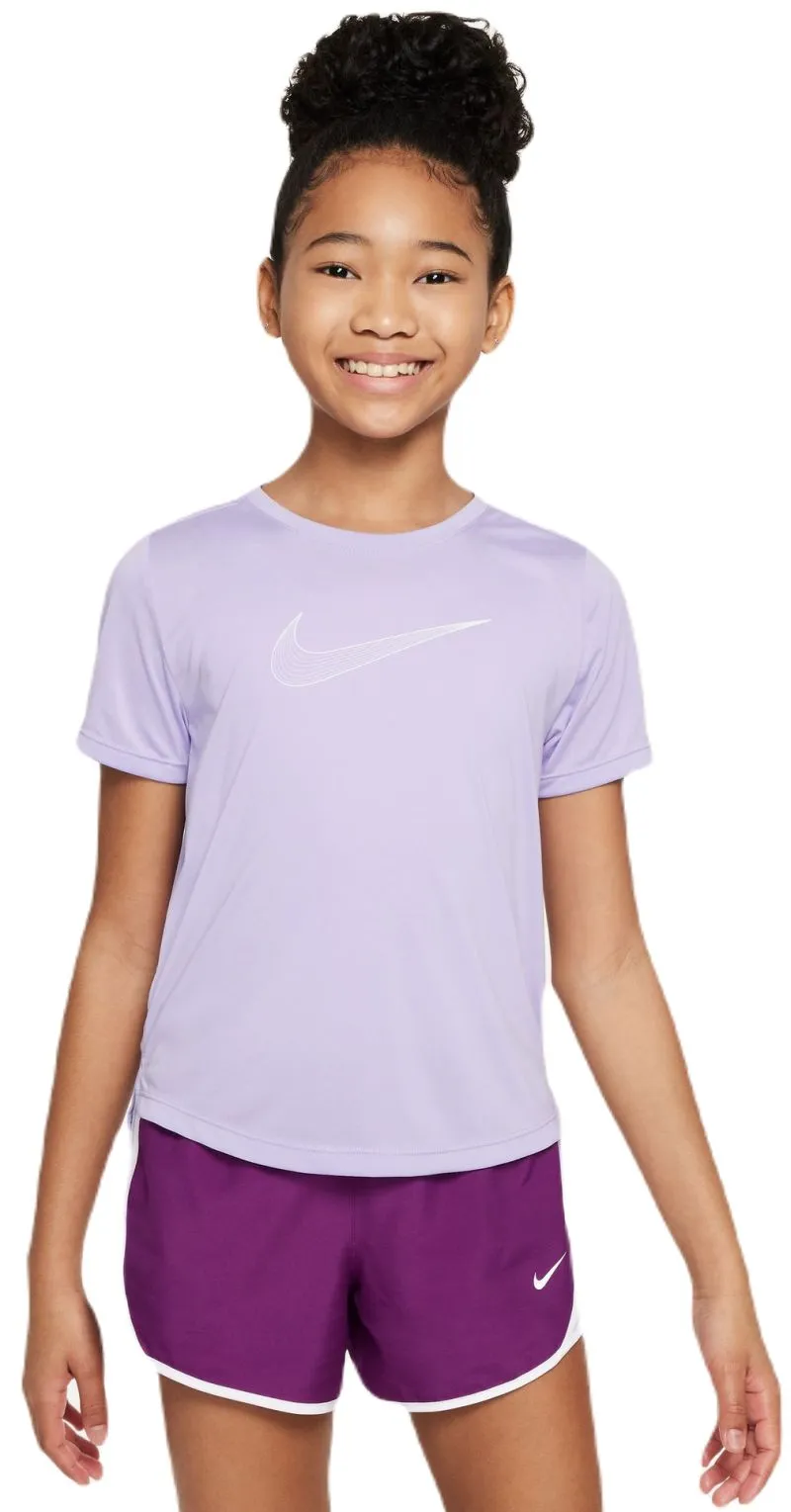 Nike Girls Dri-FIT One Short Sleeve Top - hydrangeas/white