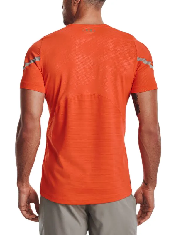 Under Armour Rush Emboss Short Sleeve - papaya/pewter