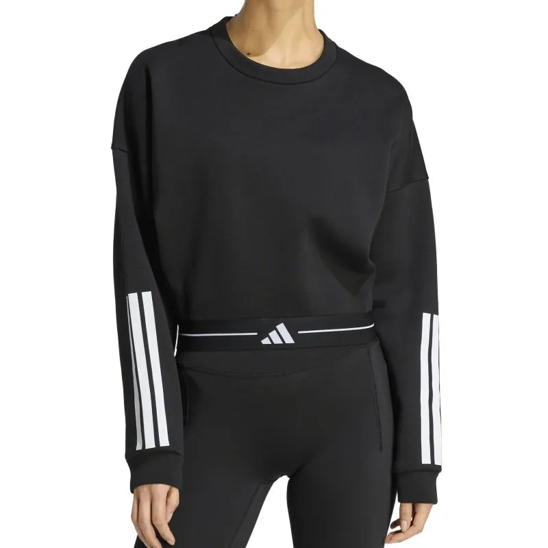Adidas Hyperglam 3-Stripes Cropped Crewneck - black