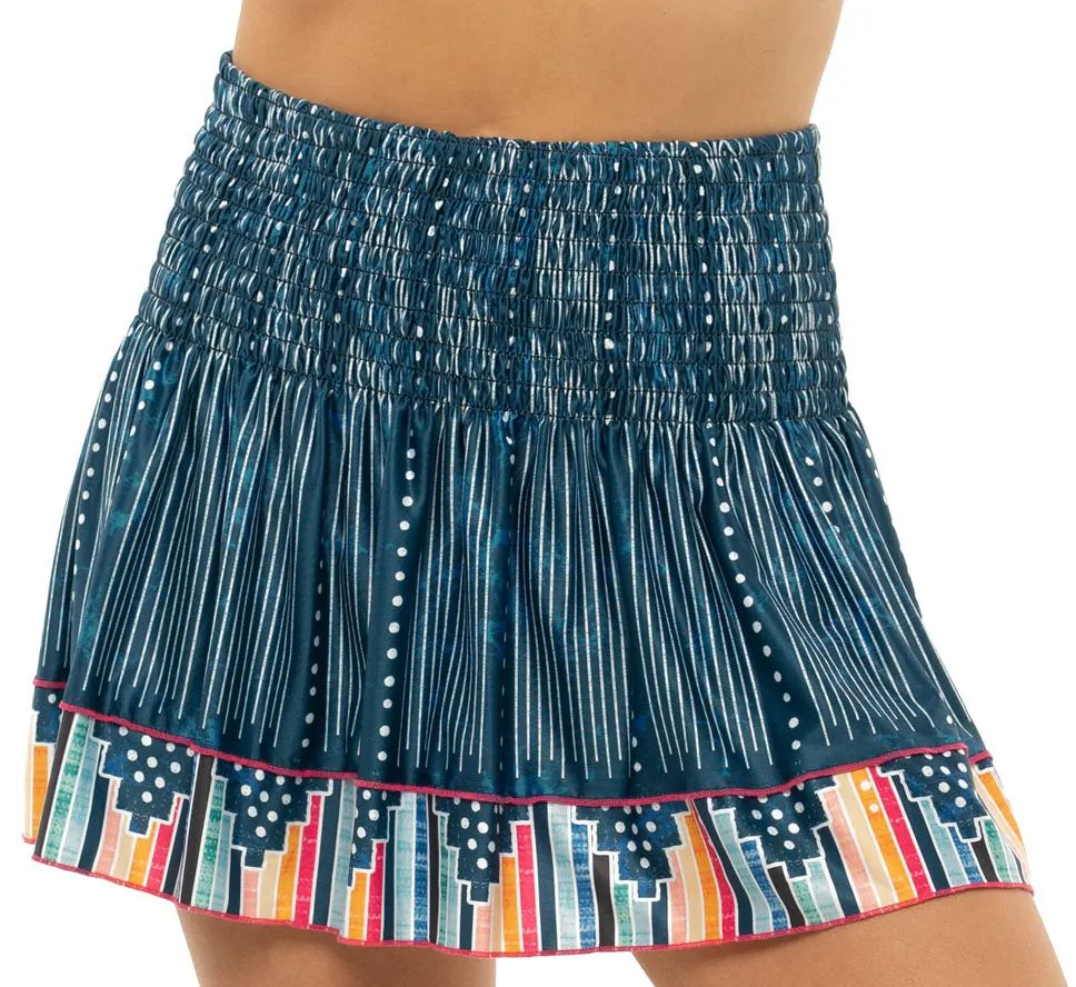 Lucky in Love Pretty in Ink Long Borderline Smocked Skirt Lucky in Love Pretty in Ink Long Borderline Smocked Skirt