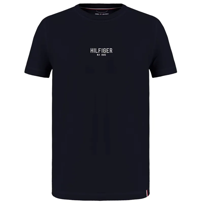 MW0MW33410-DW5-1 Tommy Hilfiger Essential Hilfiger Logo Tee - desert sky