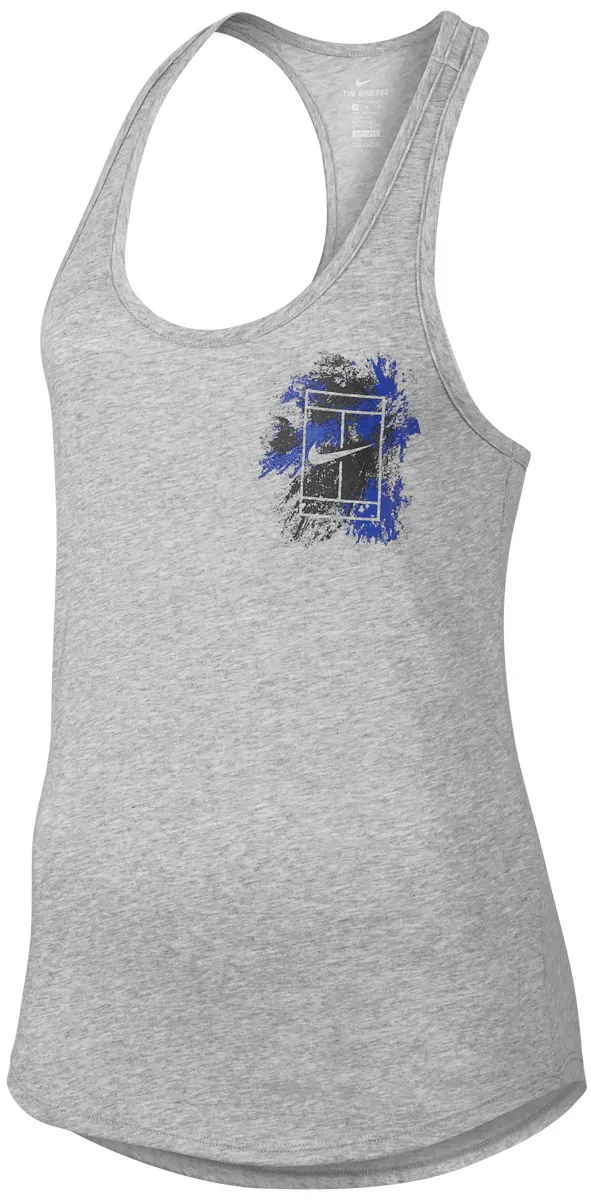 Nike Court Dry Tank Double Splatter - dark grey heather