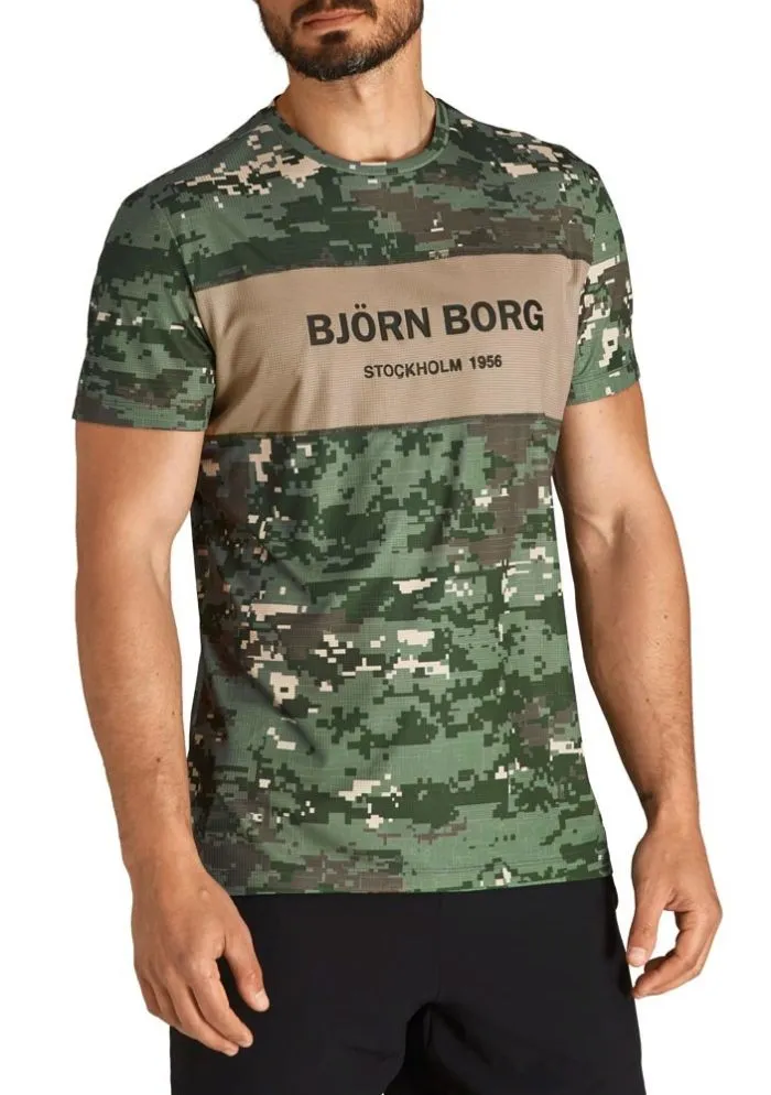 Björn Borg Blocked Tee STHLM M - digital woodland Björn Borg Blocked Tee STHLM M - digital woodland