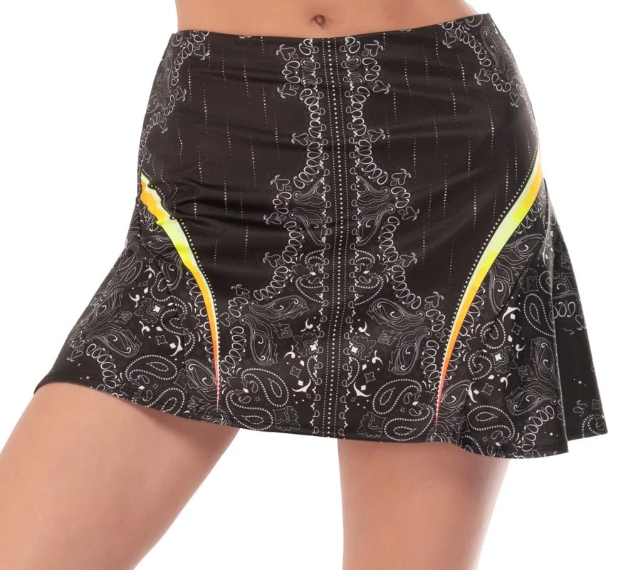 Lucky in Love Paisley In Love Long Paisley For You Skirt - black
