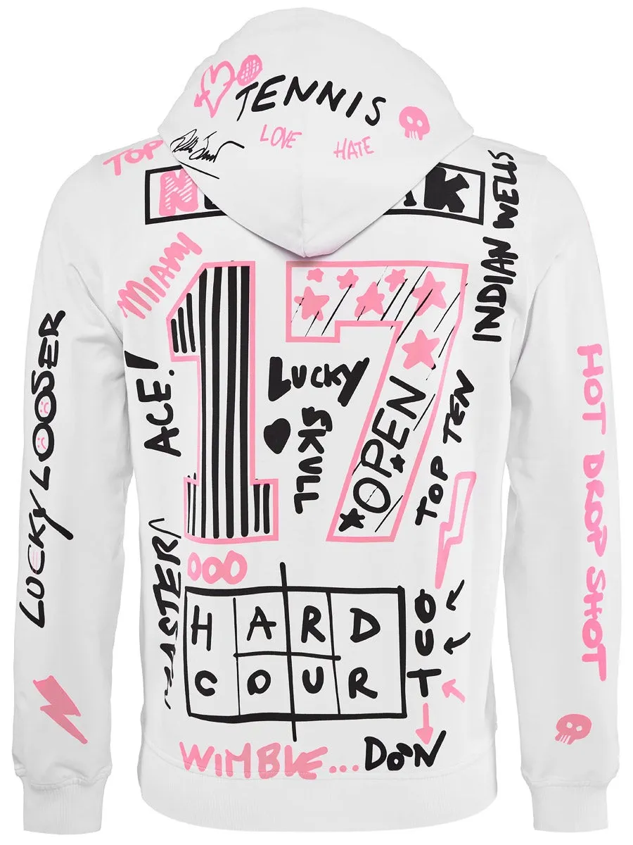 hydrogen-graffiti-hoodie-man-white-fuchsia-2 Hydrogen Graffiti Hoodie Man - white/fuchsia