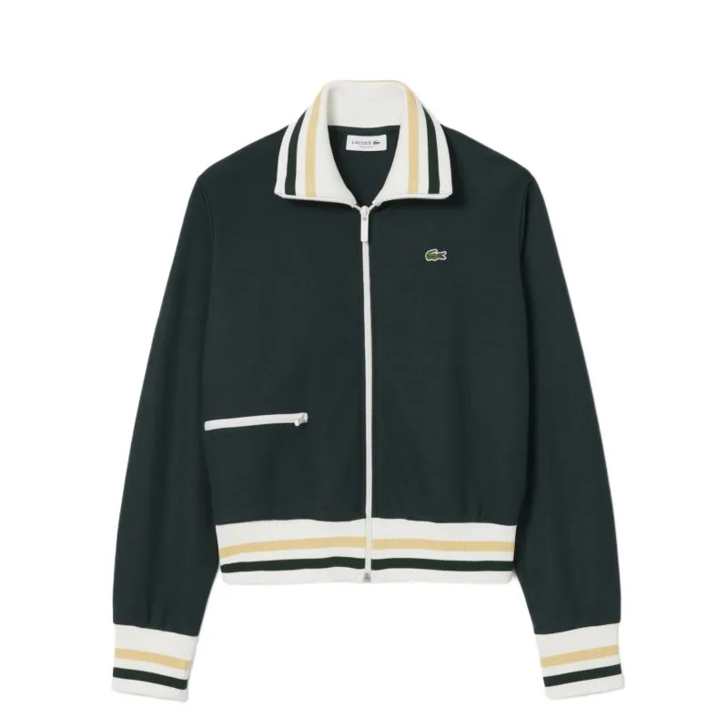 Lacoste Zip-Up Stripe Accent - forest green