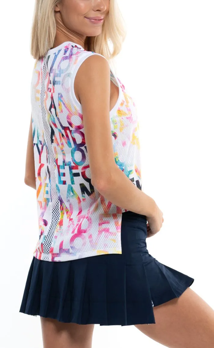 Lucky in Love Techno Tropic Techno Love High-Low Tank Women - flamingo