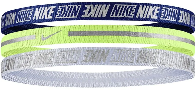 Nike Metallic Hairbands 3 pack - valerian blue/limelight/aura Nike Metallic Hairbands 3 pack - valerian blue/limelight/aura