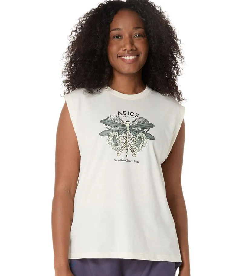 Women's top Asics Game Seasonal Graphic - cream - Beige