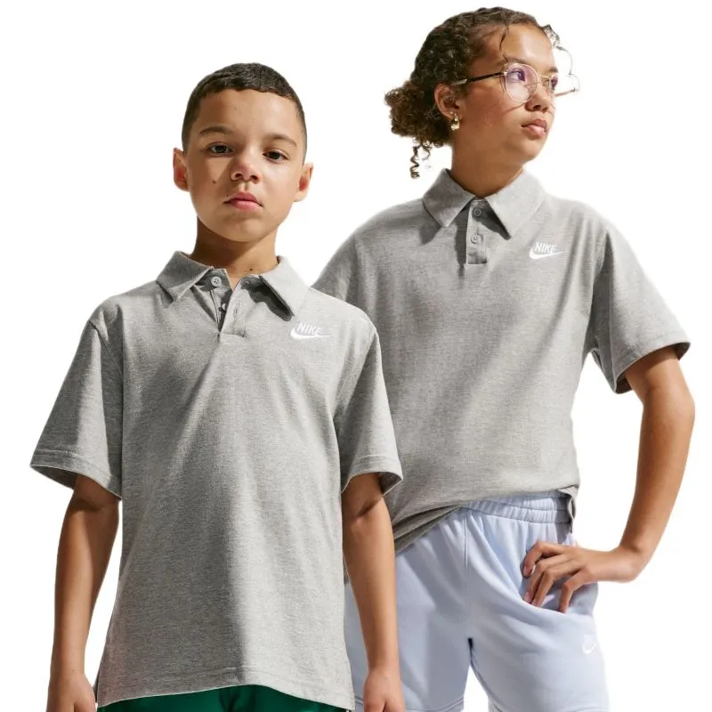 Nike Kids Sportswear Club Knit Short Sleeve - dark grey heather/white
