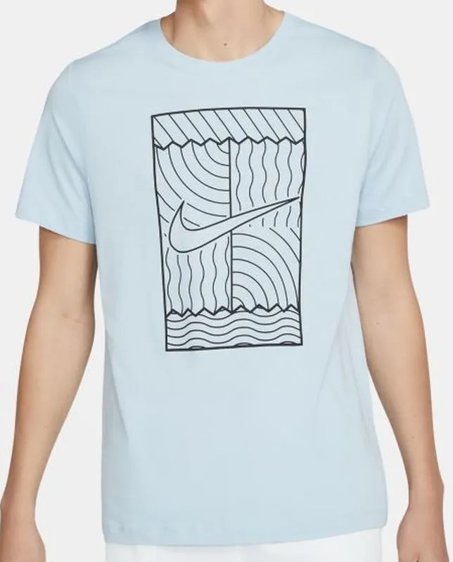 Nike Court Tee SSNL OZ M - light armory blue/black Nike Court Tee SSNL OZ M - light armory blue/black