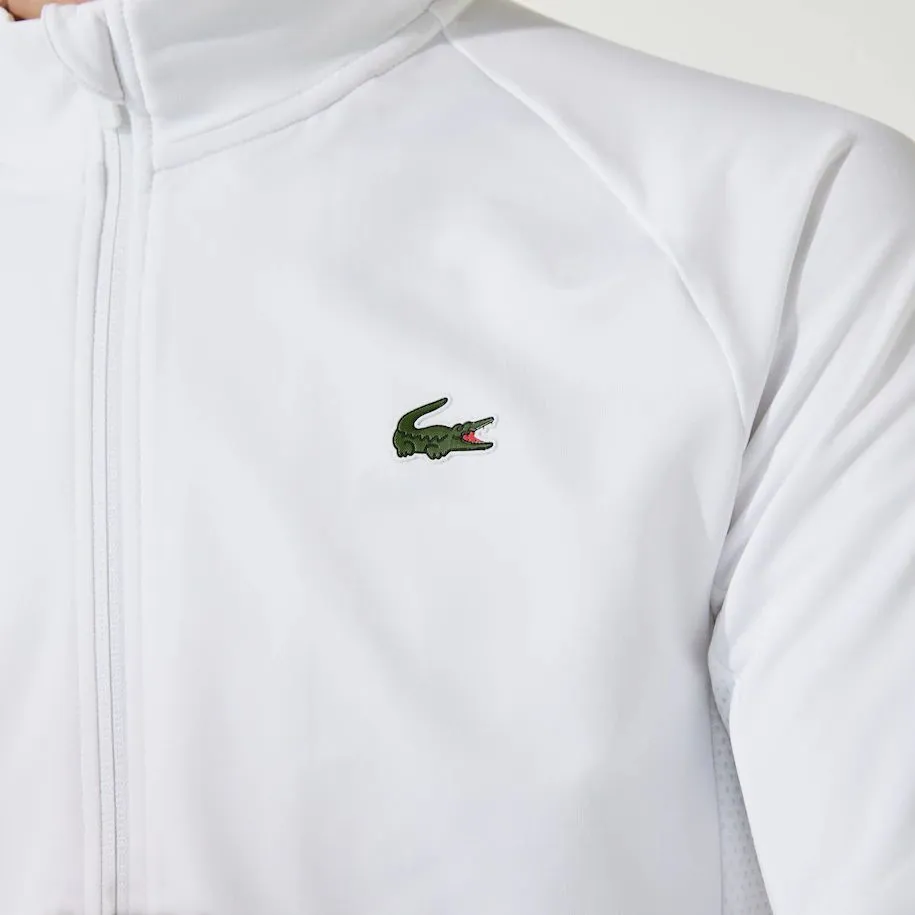 Lacoste Men’s SPORT Breathable Ergonomic Zip Sweatshirt - white/black/white
