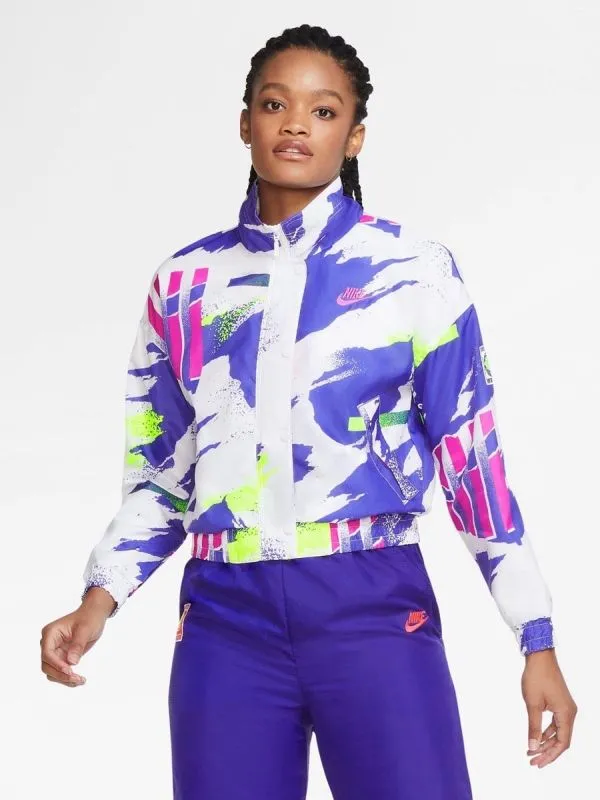 Nike Court Women Jacket New York - white/sapphire/hot lime/pink foil