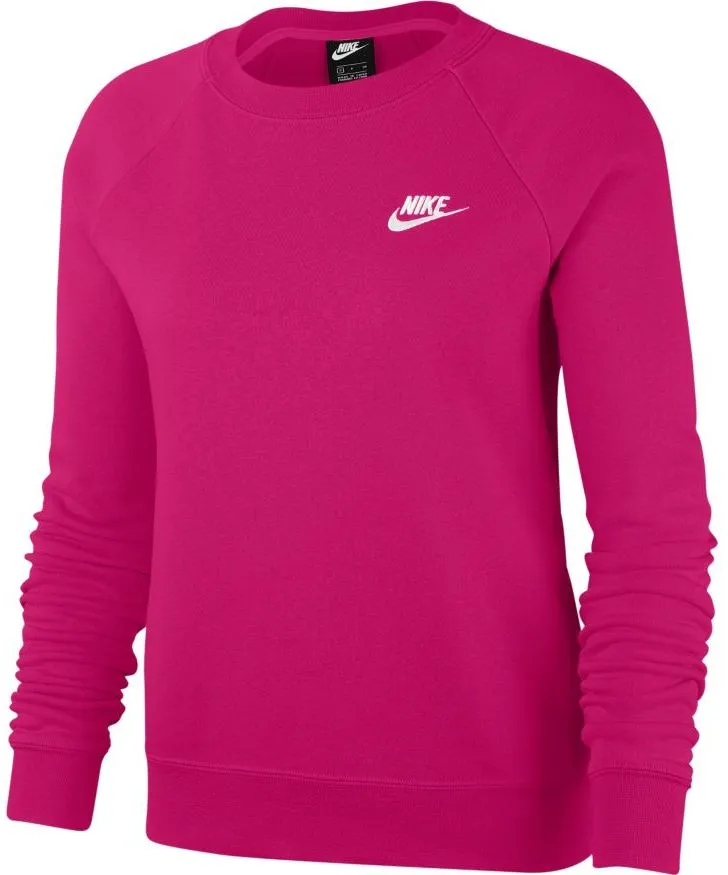 nike-essential-crew-fleece-fireberry-white-1 Nike Essential Crew Fleece - fireberry/white