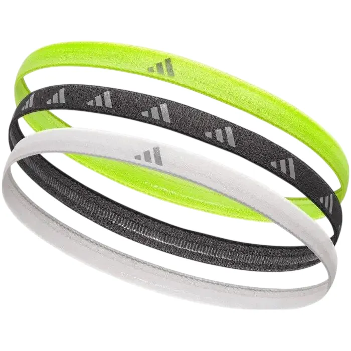 Adidas Hairband 3P - lucid lemon/black/silver reflective