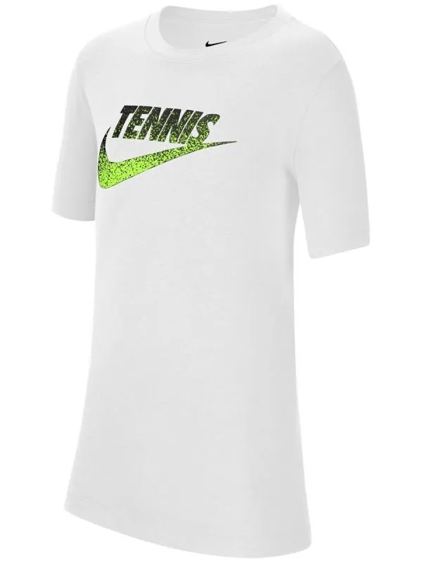 Nike Court Tennis Tee Graphic - white/black/volt