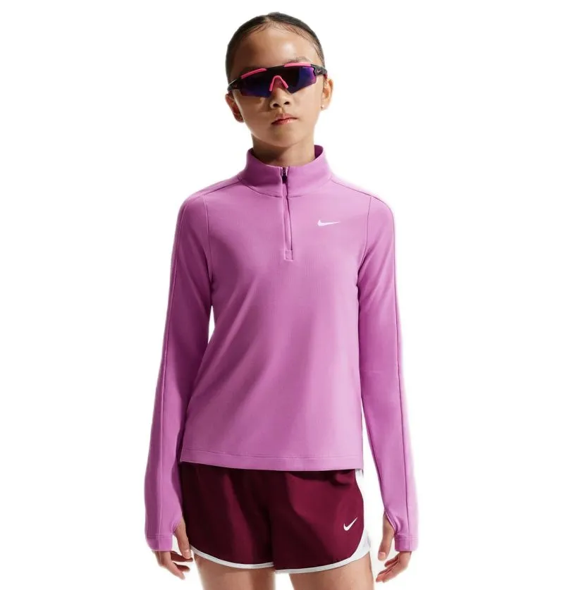 Nike Girls Dri-FIT Long-Sleeve 1/4-Zip - light magenta/white Nike Girls Dri-FIT Long-Sleeve 1/4-Zip - light magenta/white