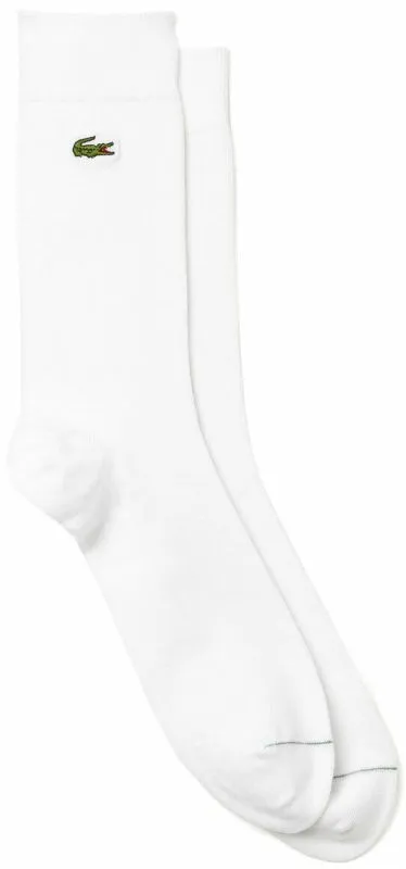 Lacoste Men's Embroidered Crocodile Cotton Blend Socks - 1 para/white