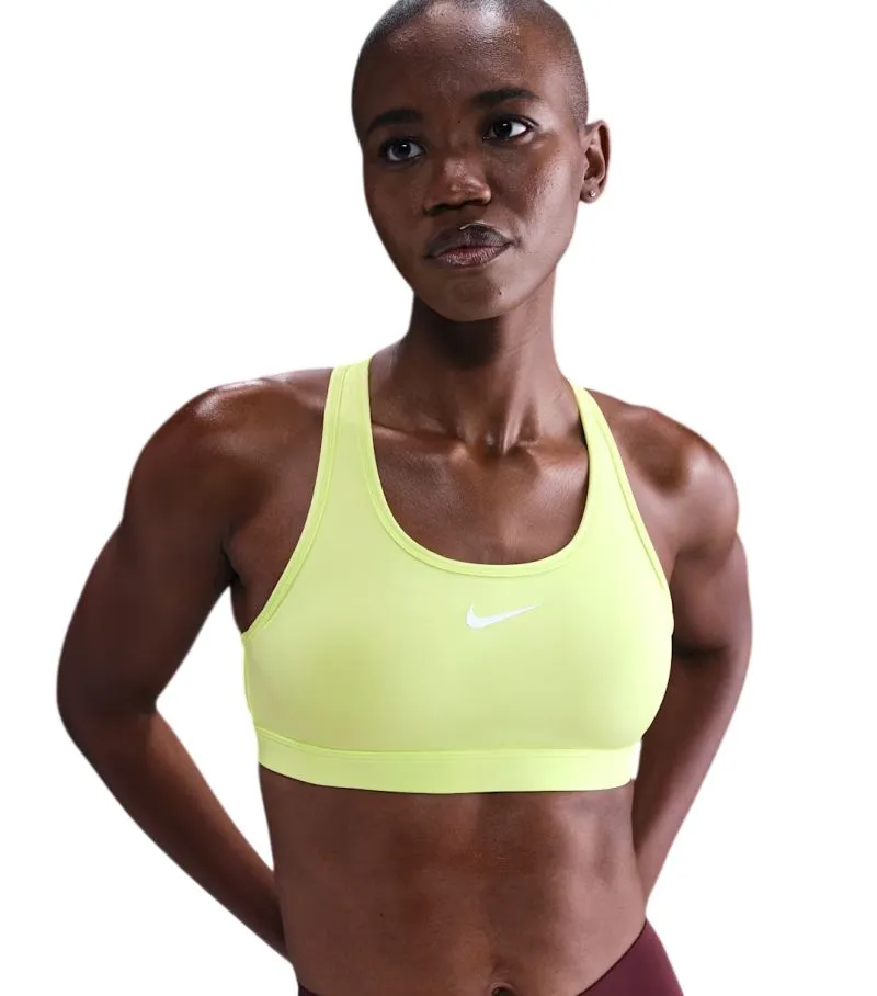 Nike Swoosh Medium Support Non-Padded Sports - light lemon twist/stone mauve/white