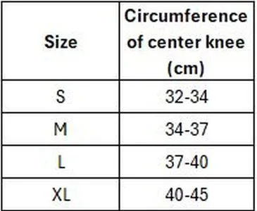 NikeKneeSizeChart