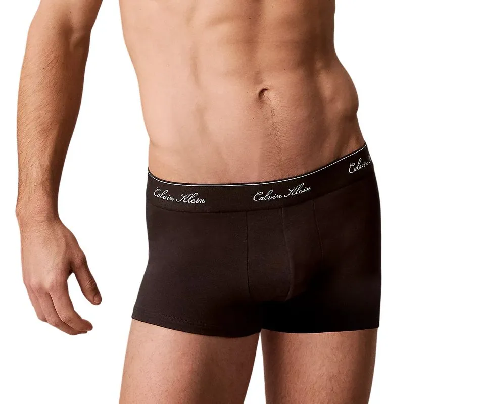 Calvin Klein Icon Cotton Stretch Script Low Rise Trunks 3P - multicolor